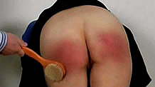 Joelle gets the bathbrush spanking