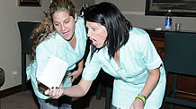 HOUSEKEEPERS NOSE AROUND AT SPANKING IMPLEMENTS